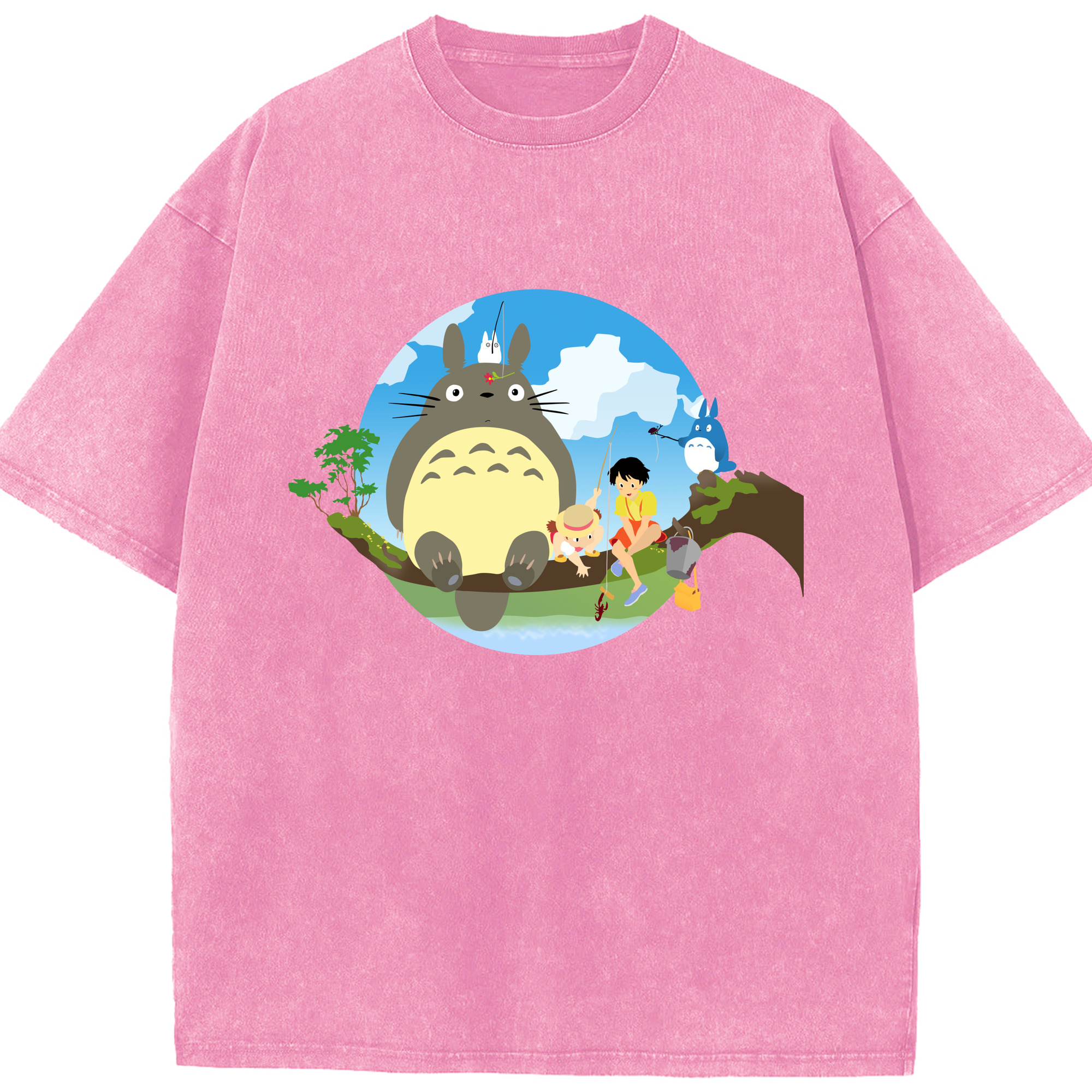 （画像用） となりのトトロ 草壁メイ 草壁サツキ My Neighbor Totoro Satsuki Kusakabe Mei Kusakabe 綿100% ヴィンテージ風 半袖Tシャツ（フロントプリント）